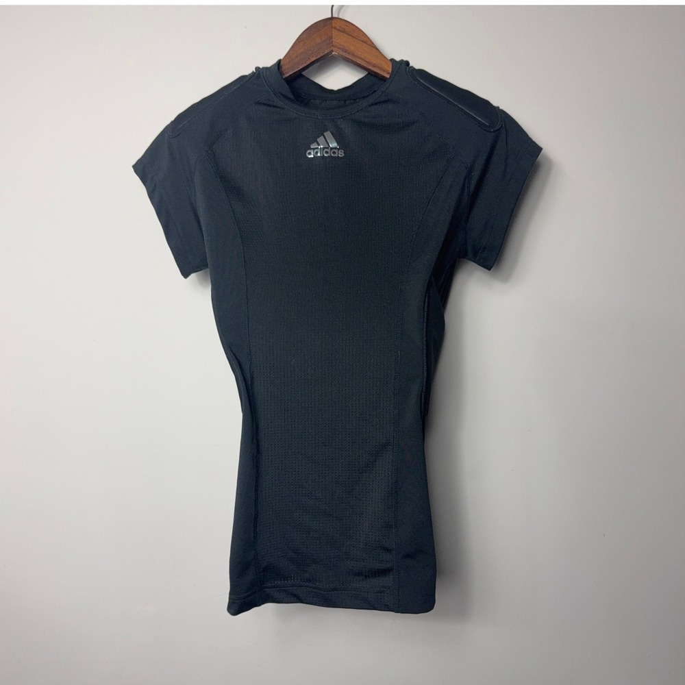 Adidas Aeroready Padded Compression Shirt Mens Medium Black Short Sleeve Gym Top